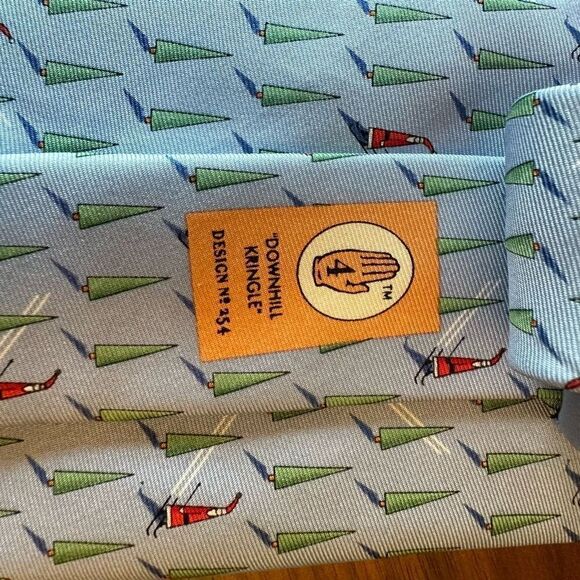 Downhill Kringle Lee Allison Company Men’s Tie 254 Handmade Silk USA - Picture 5 of 6